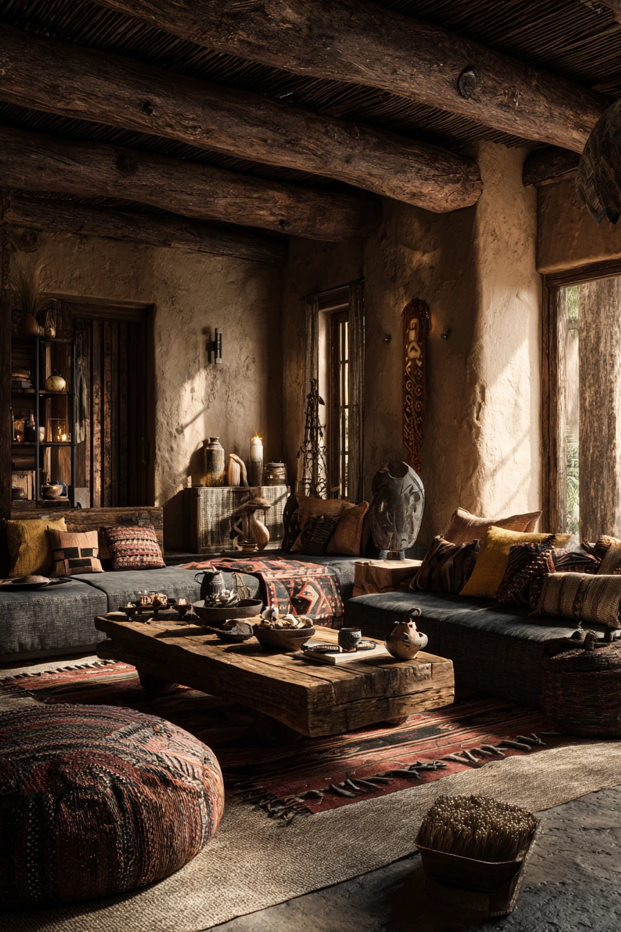 afrohemian decor living room 34