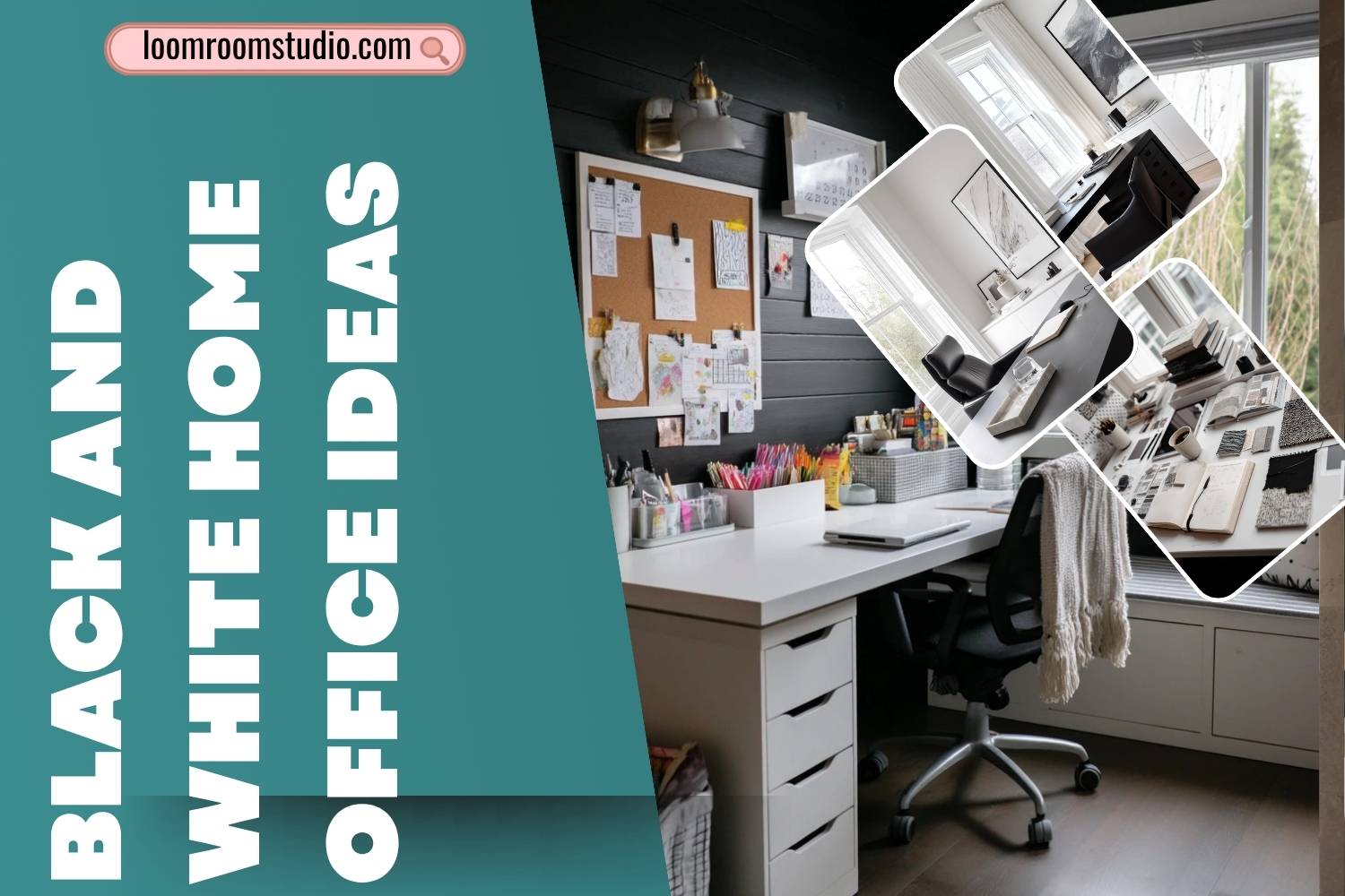 black and white home office ideas