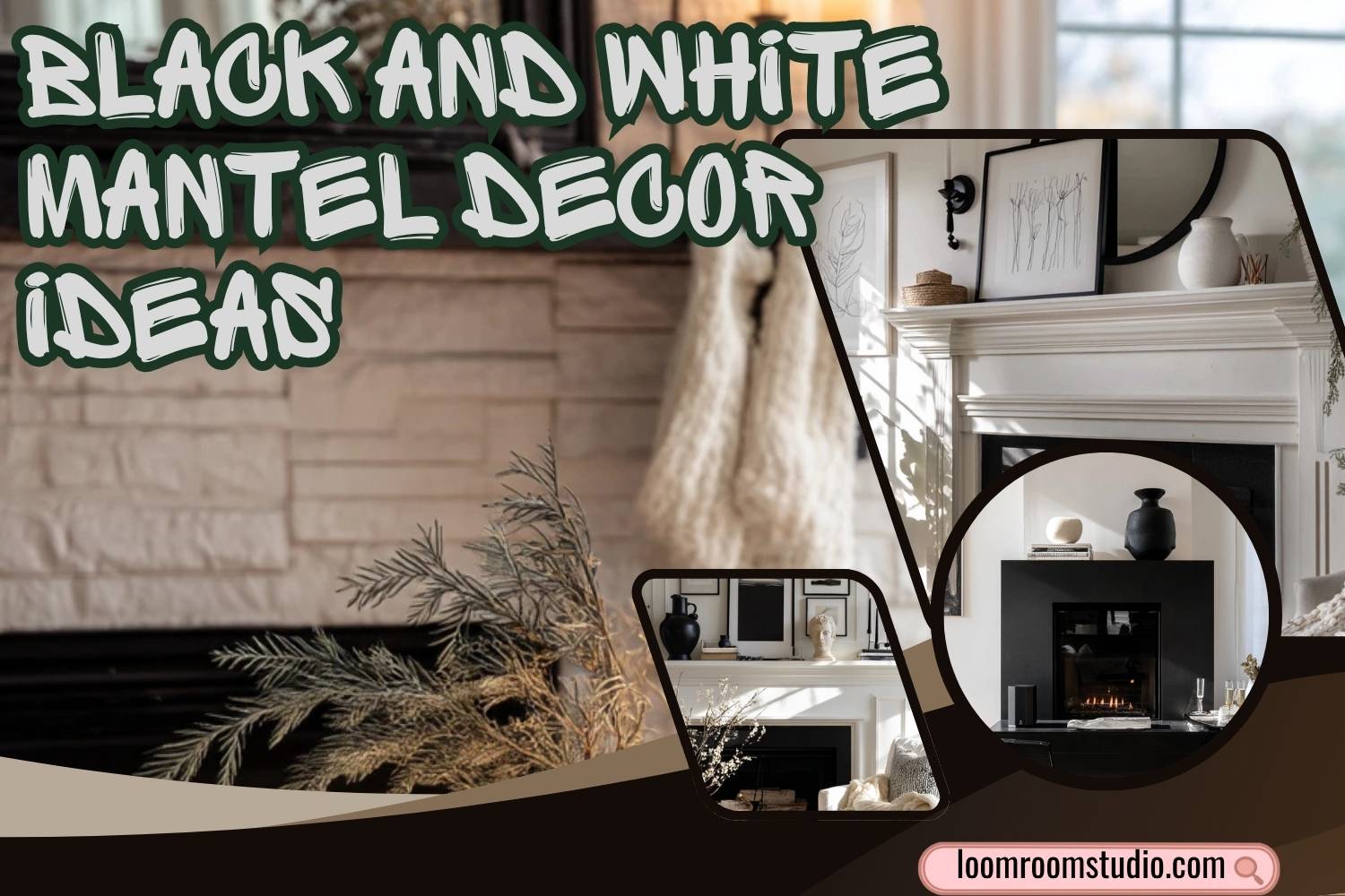 black and white mantel decor ideas