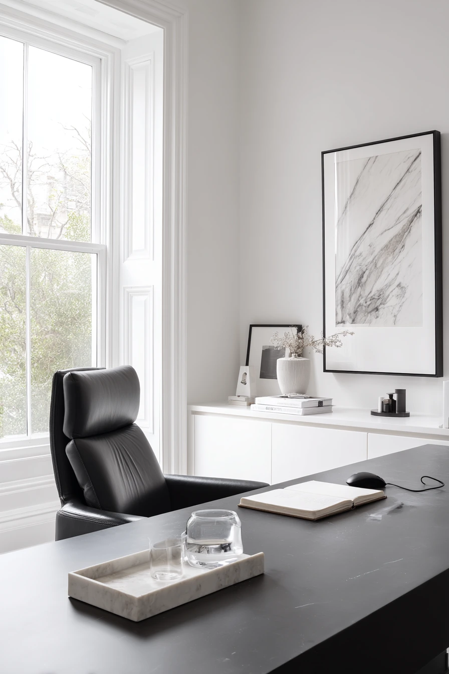 black and white home office ideas 10