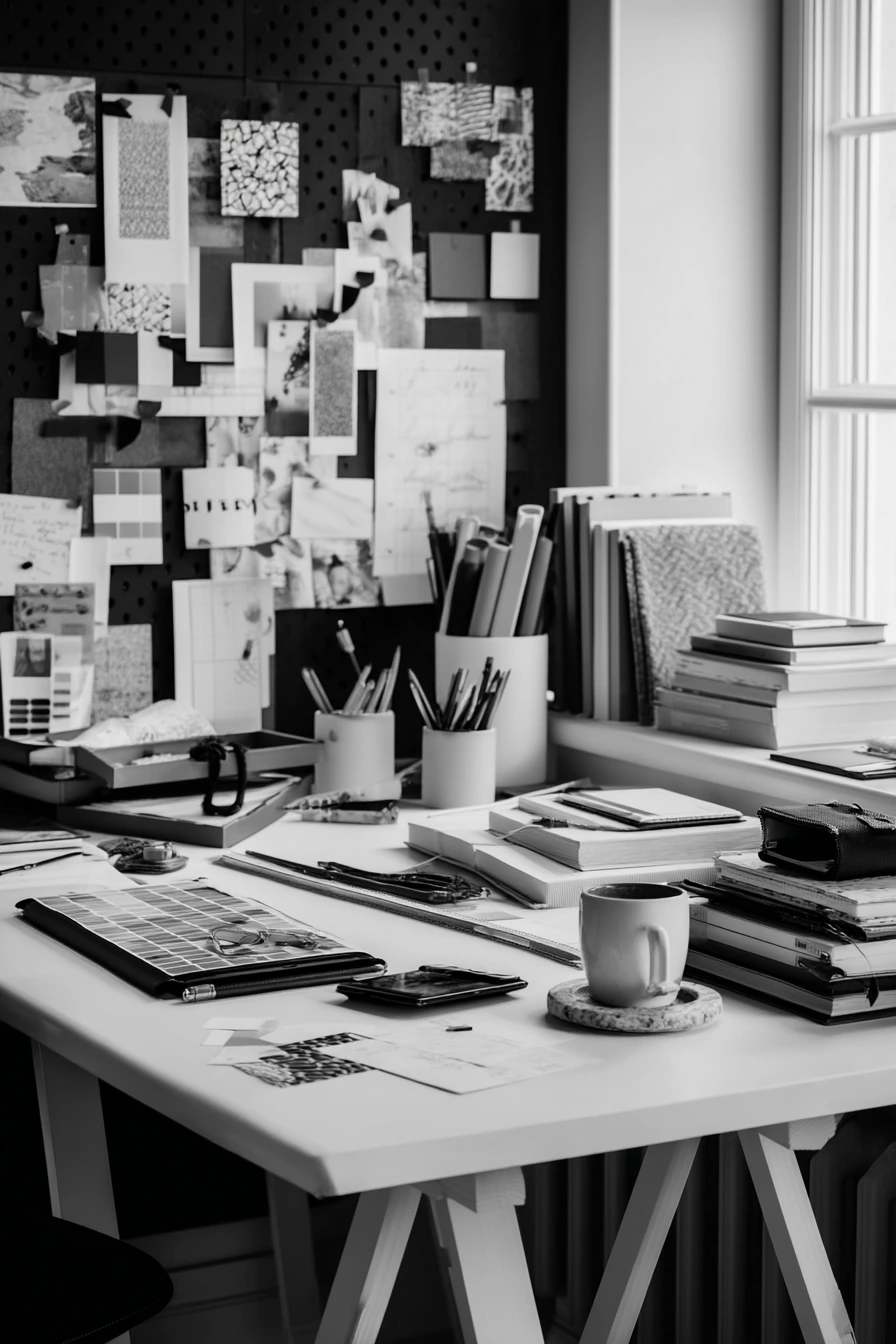 black and white home office ideas 14