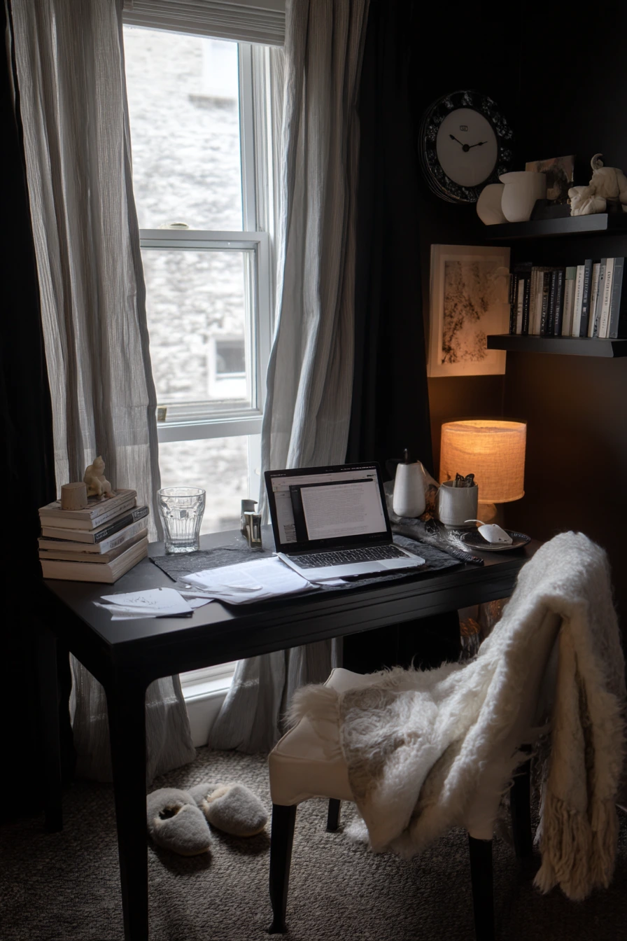 black and white home office ideas 18