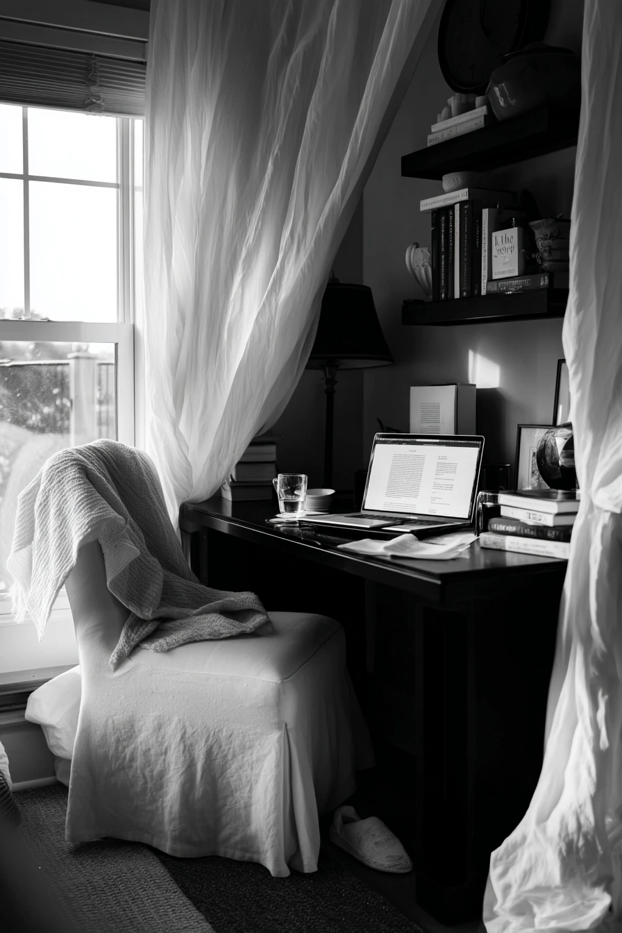 black and white home office ideas 19