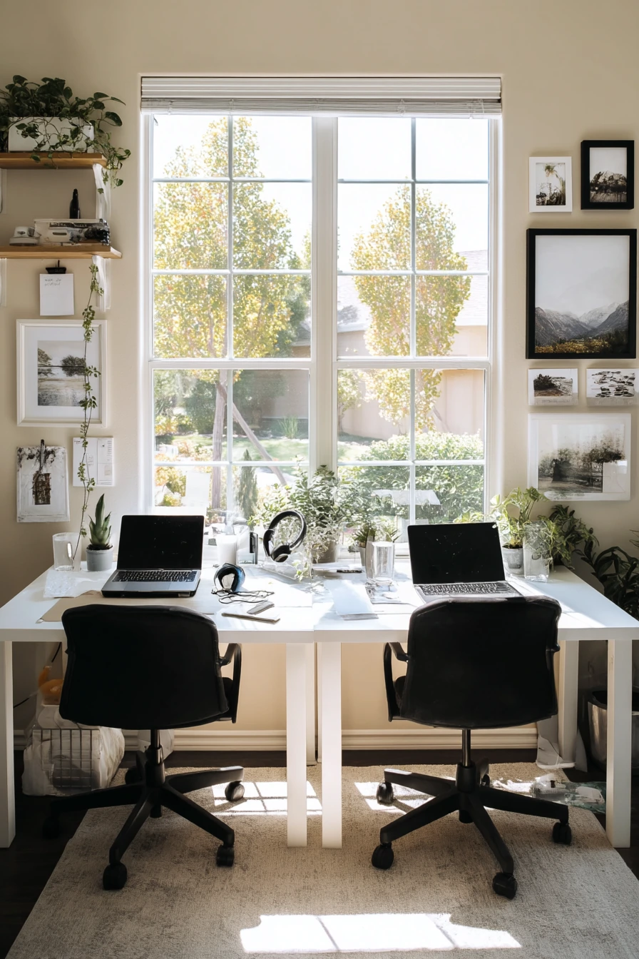 black and white home office ideas 24