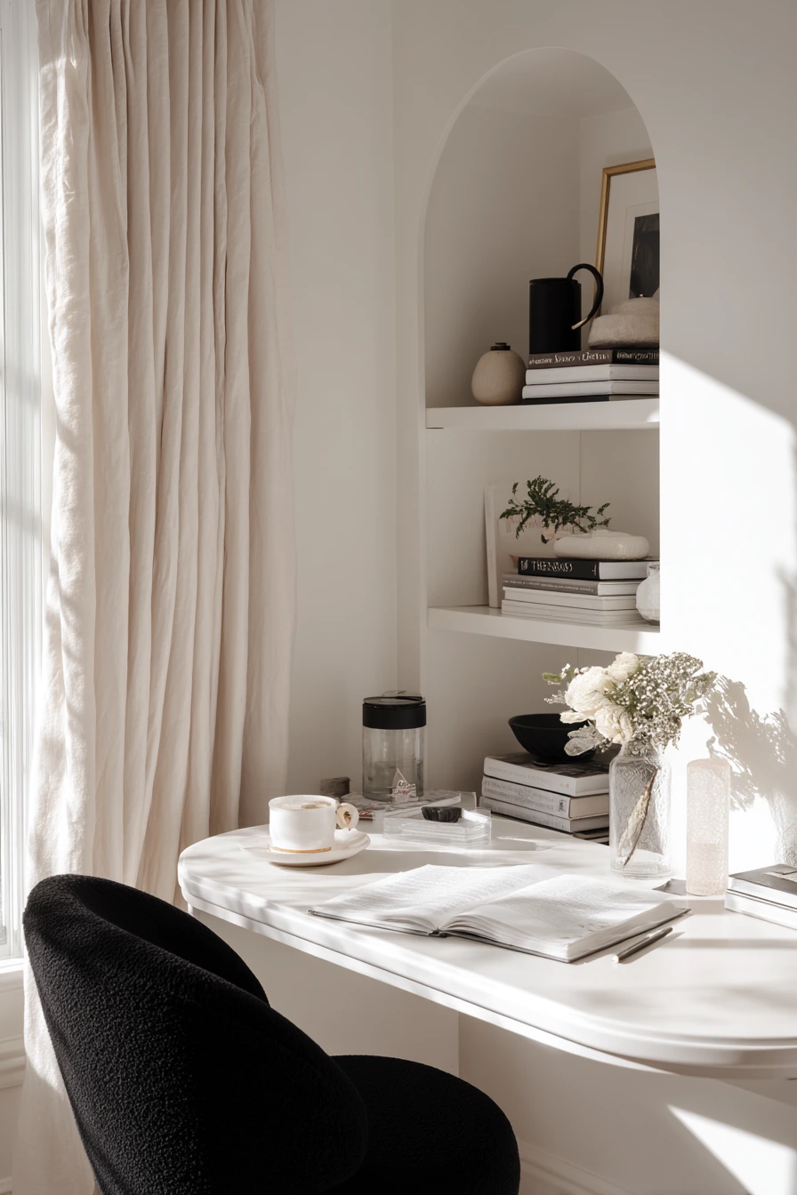 black and white home office ideas 29