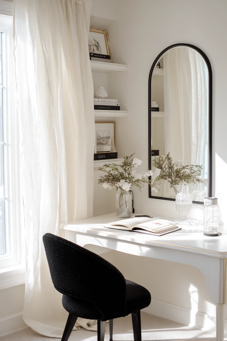 black and white home office ideas 30