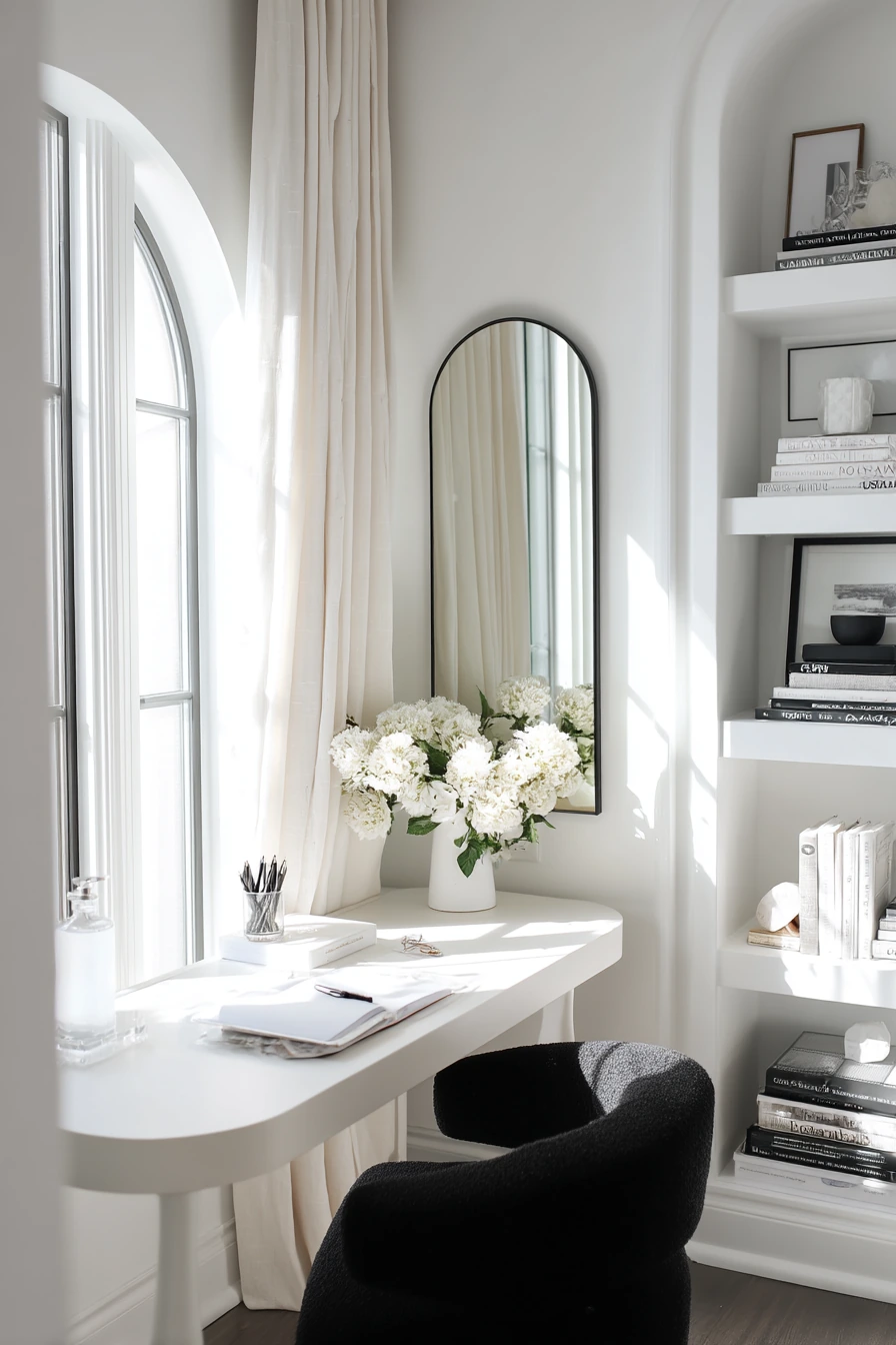 black and white home office ideas 32