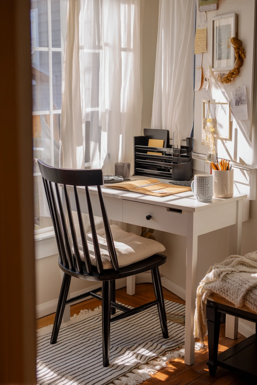 black and white home office ideas 37