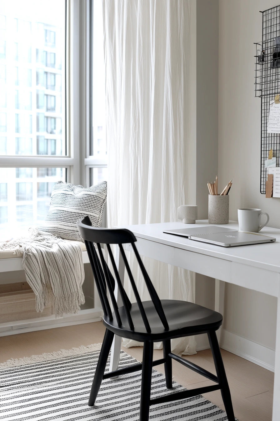 black and white home office ideas 38