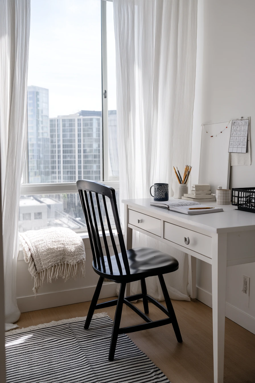 black and white home office ideas 39