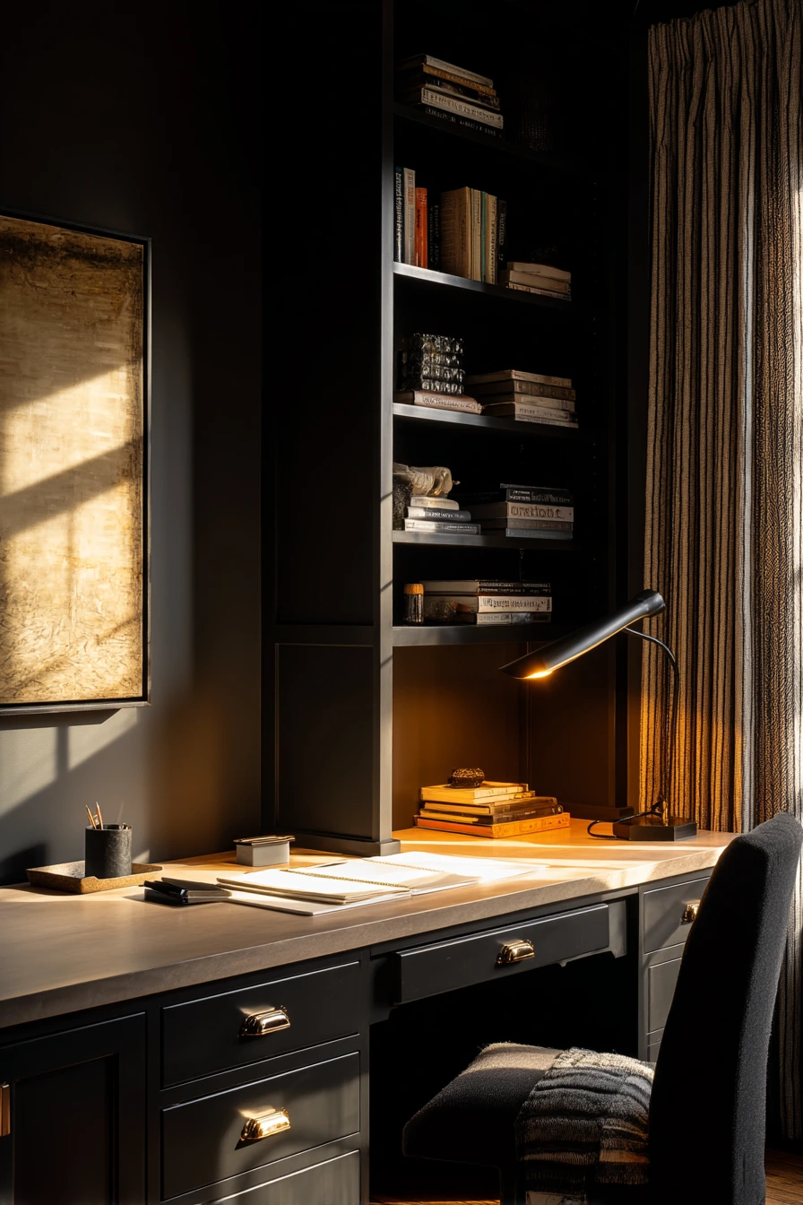 black and white home office ideas 4