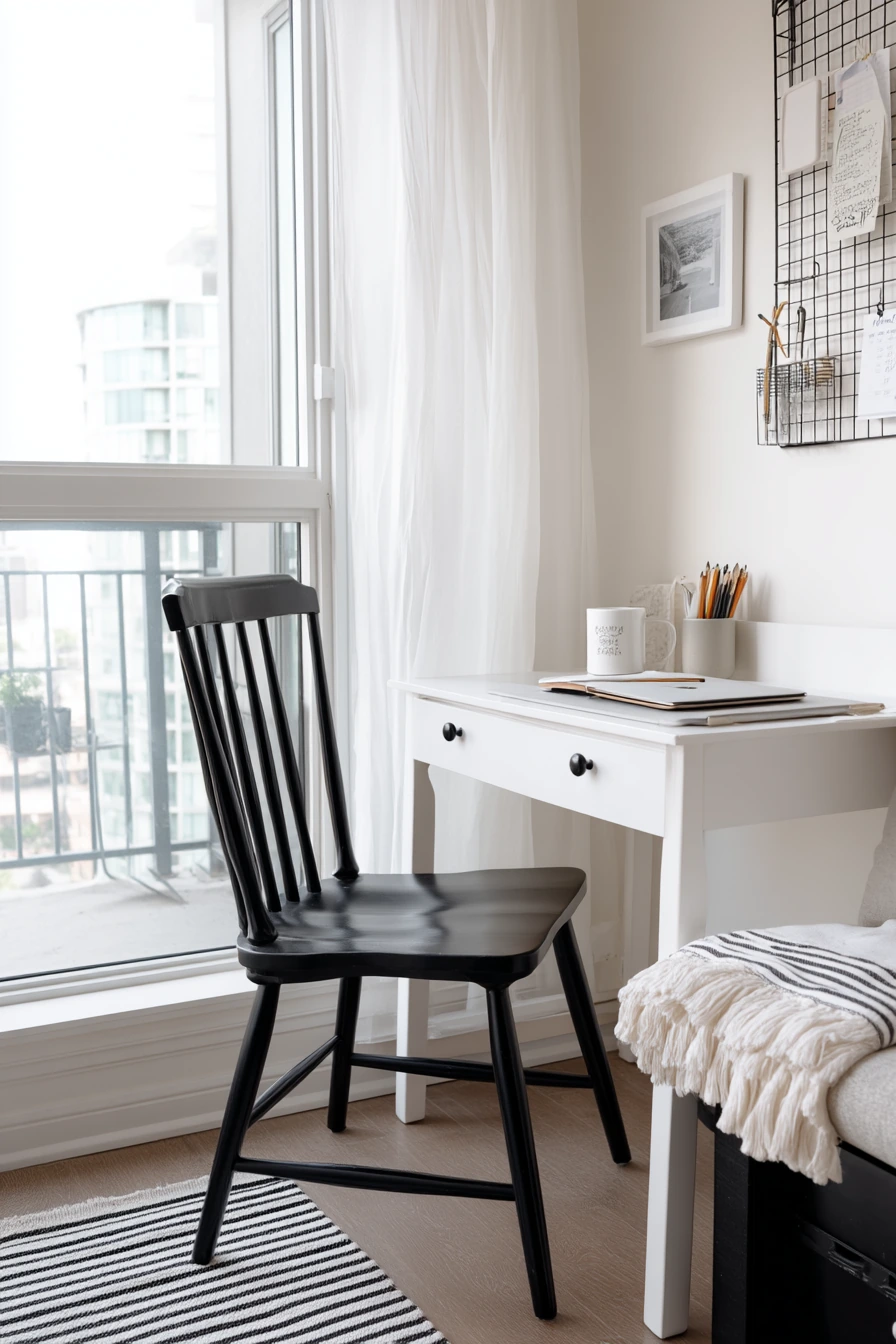 black and white home office ideas 40