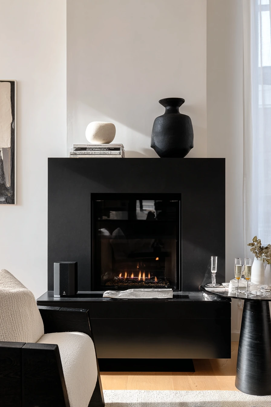 black and white mantel decor ideas 10