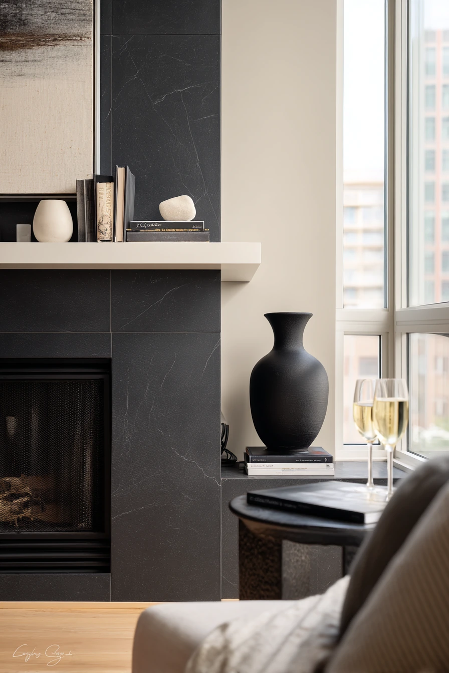 black and white mantel decor ideas 9