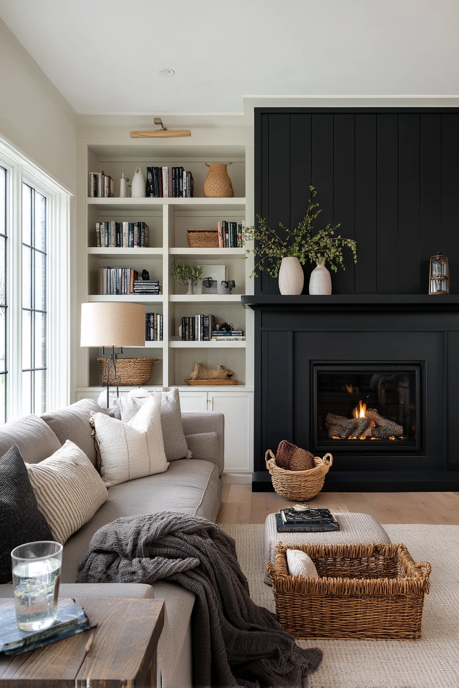 black fireplace ideas 13
