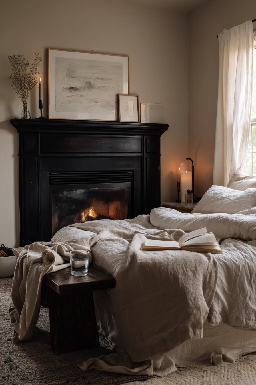 black fireplace ideas 34