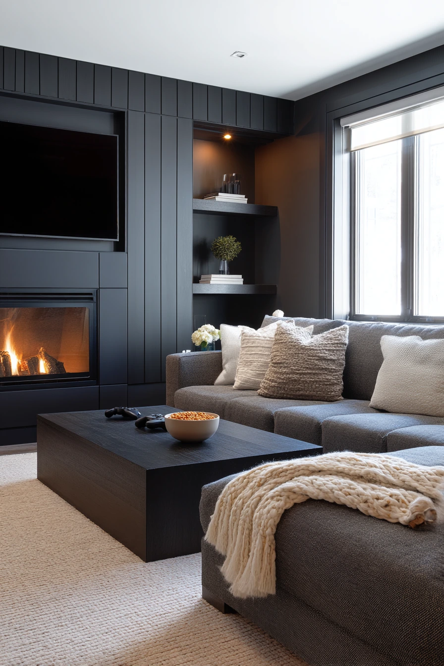 black fireplace ideas 40