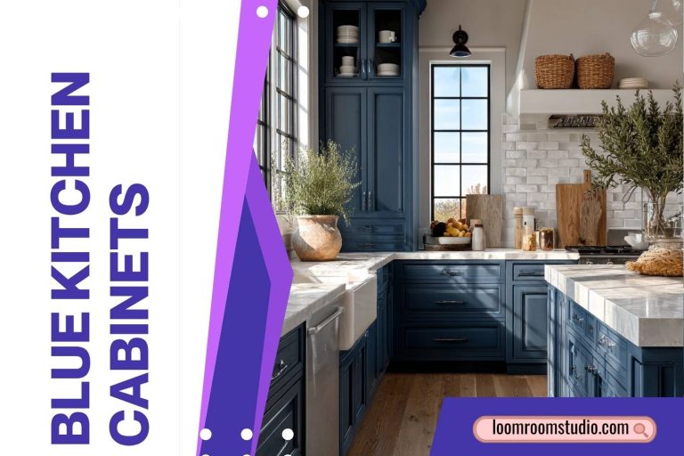 blue kitchen cabinets