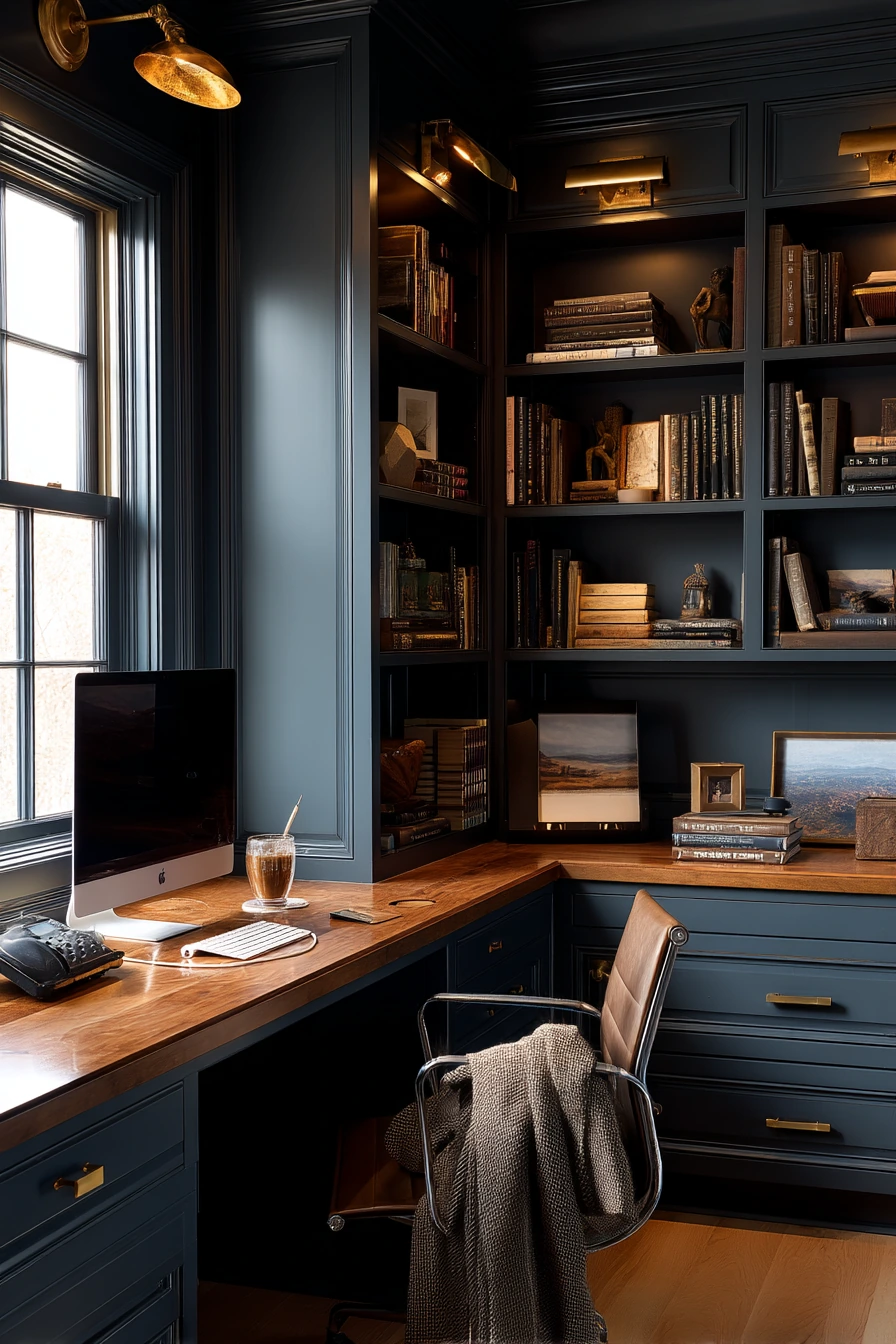 blue home office ideas 10