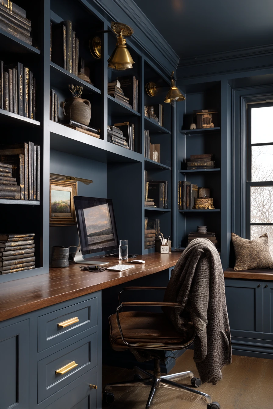 blue home office ideas 11