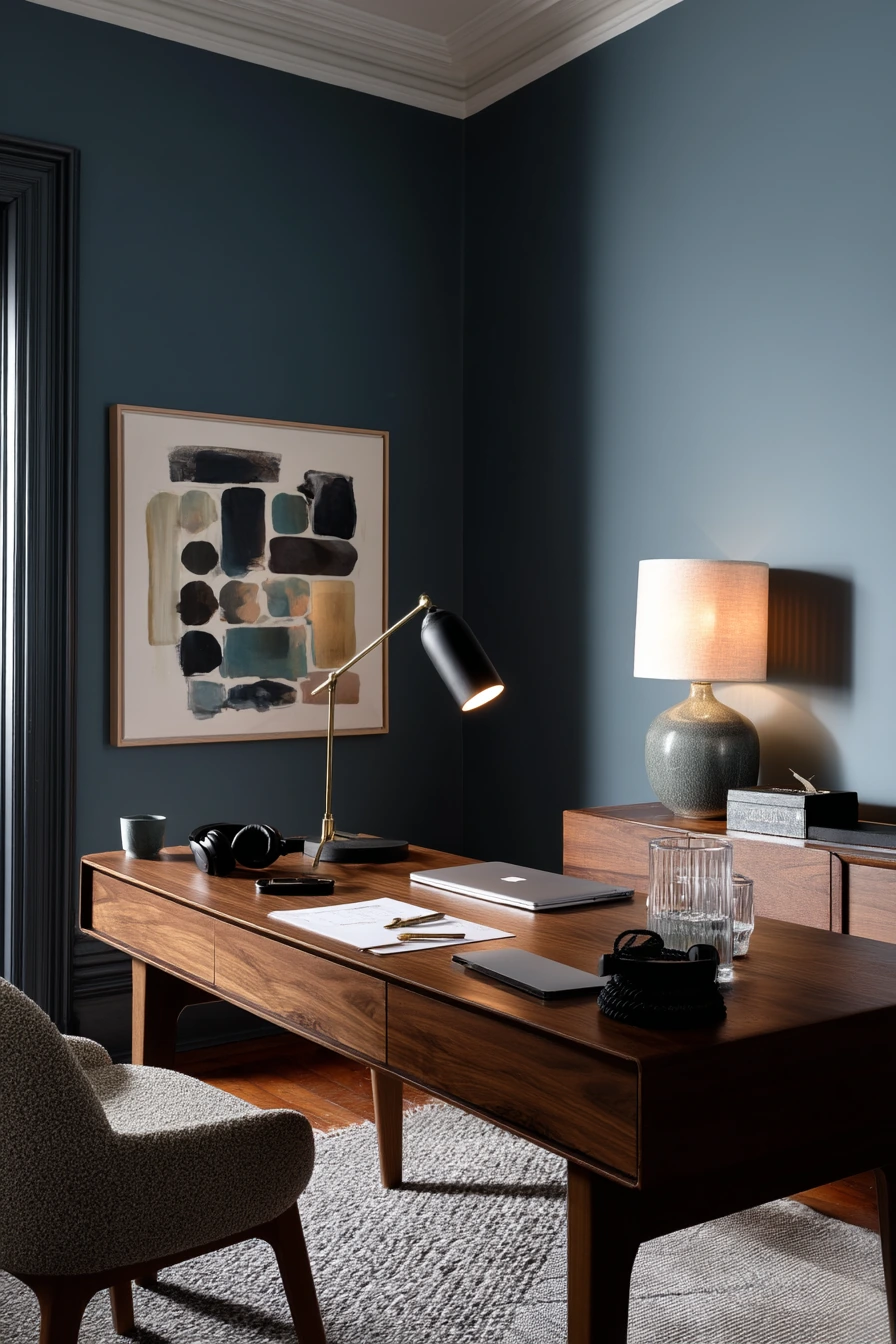 blue home office ideas 18