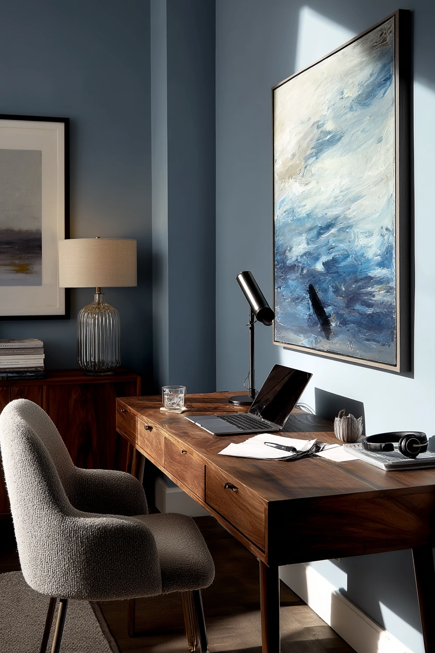 blue home office ideas 20