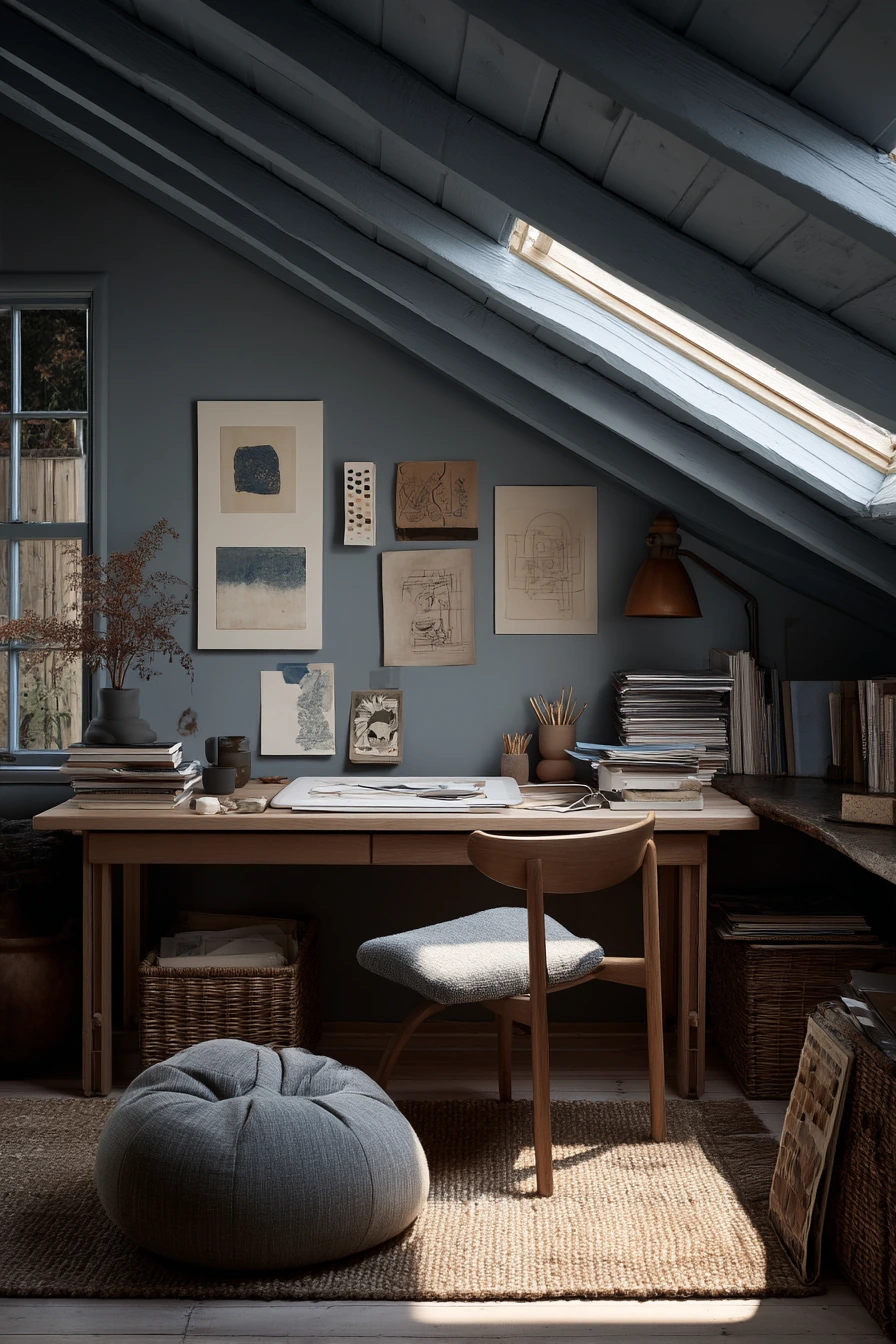 blue home office ideas 23