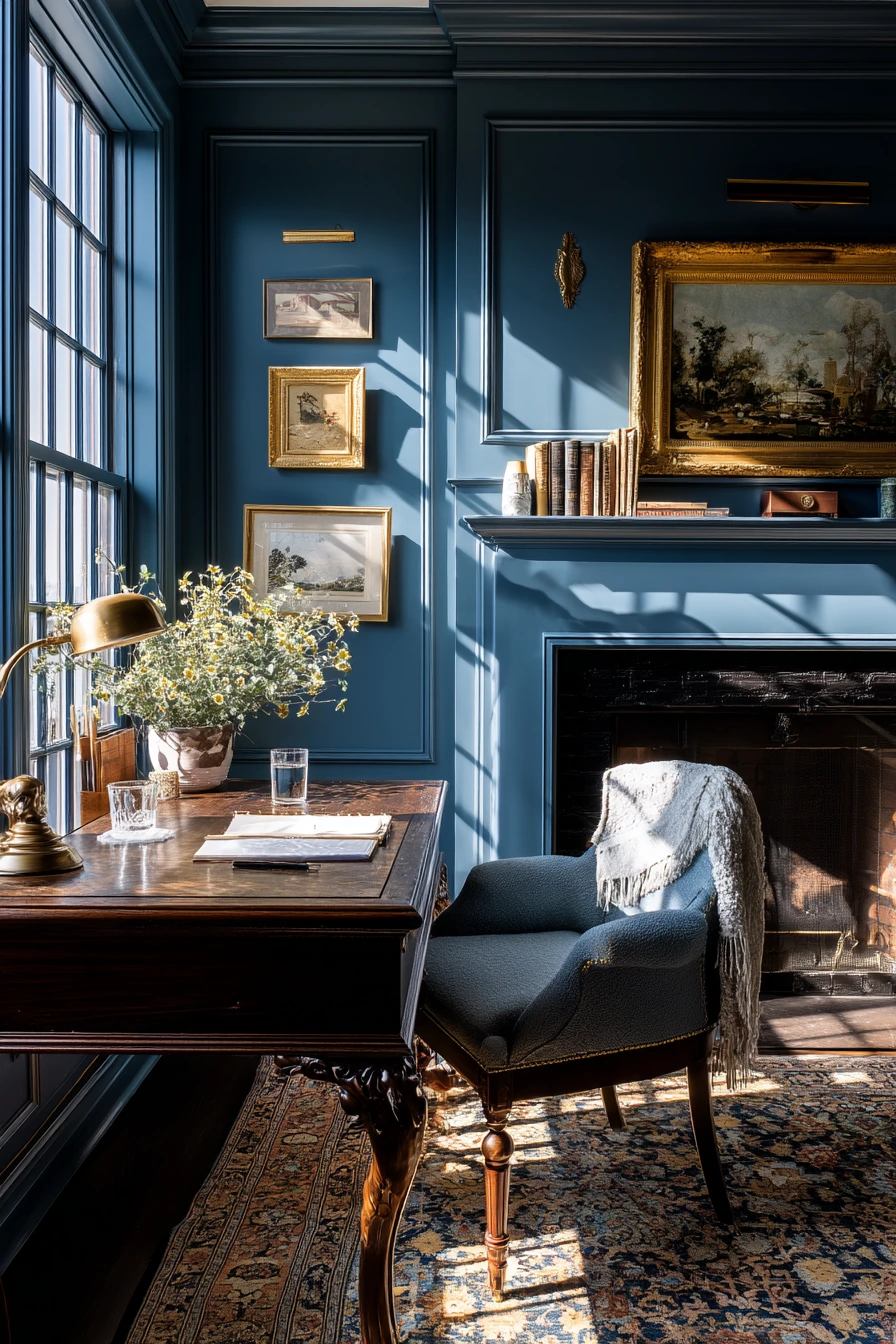 blue home office ideas 25