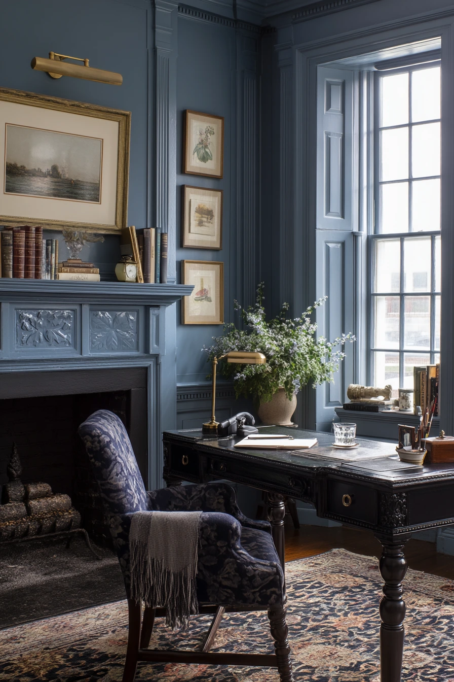 blue home office ideas 26