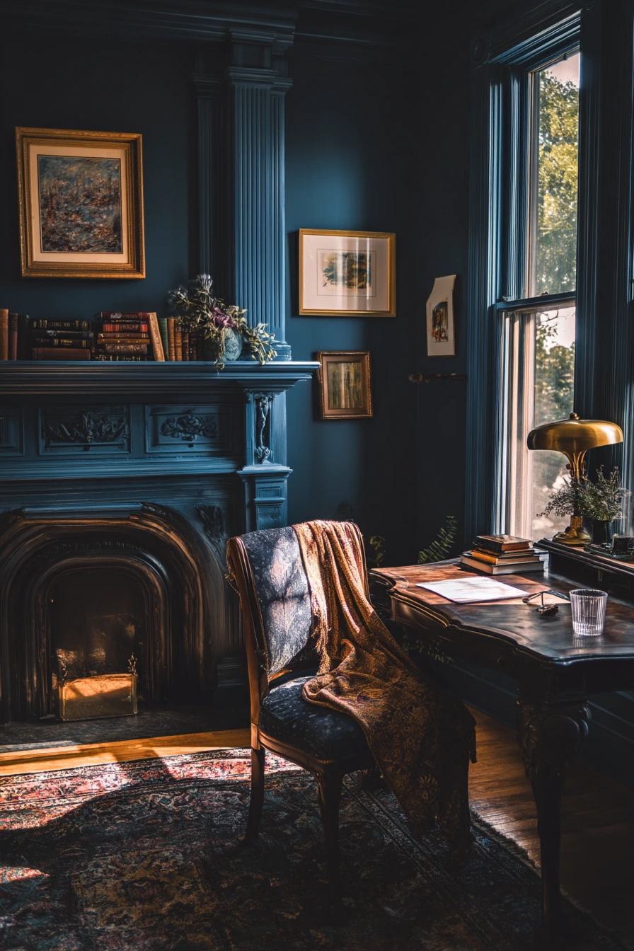 blue home office ideas 27