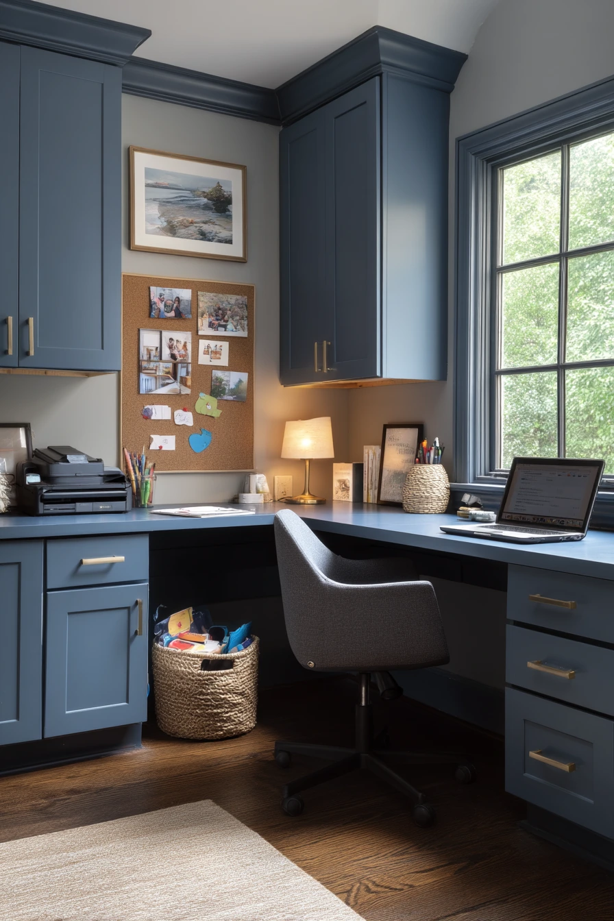 blue home office ideas 29