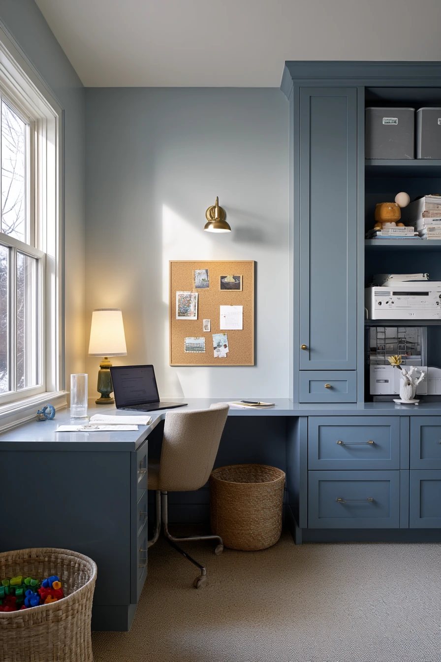 blue home office ideas 32