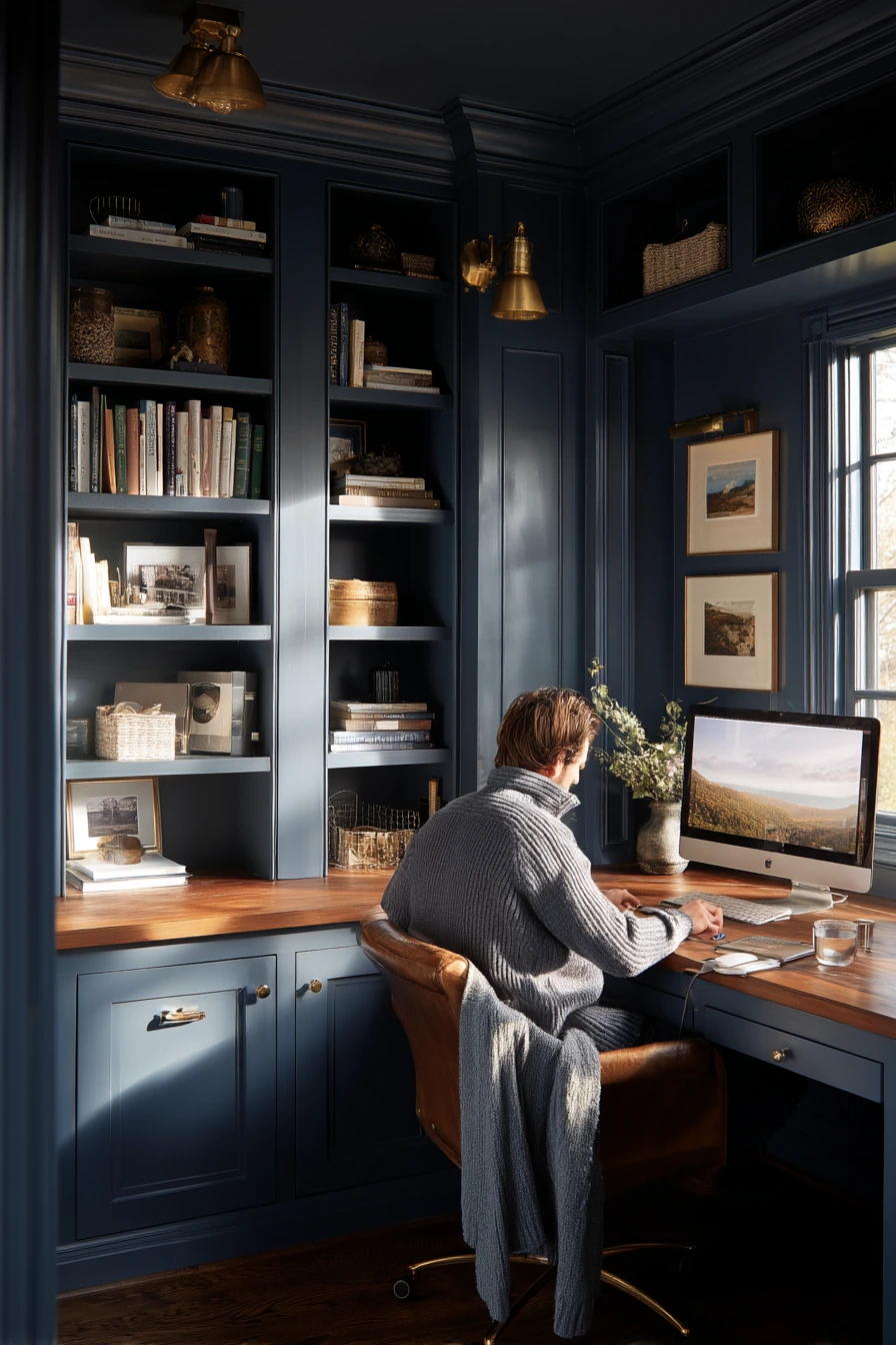 blue home office ideas 9