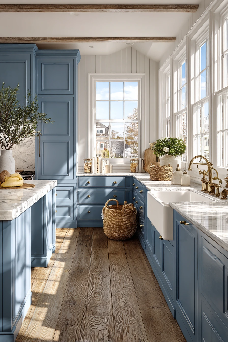 blue kitchen cabinets 14