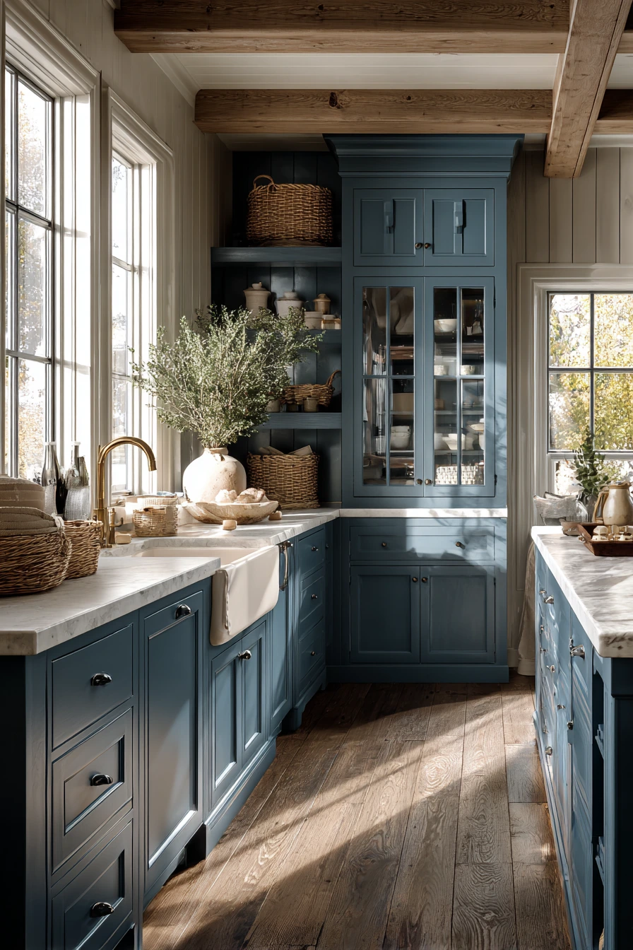 blue kitchen cabinets 16
