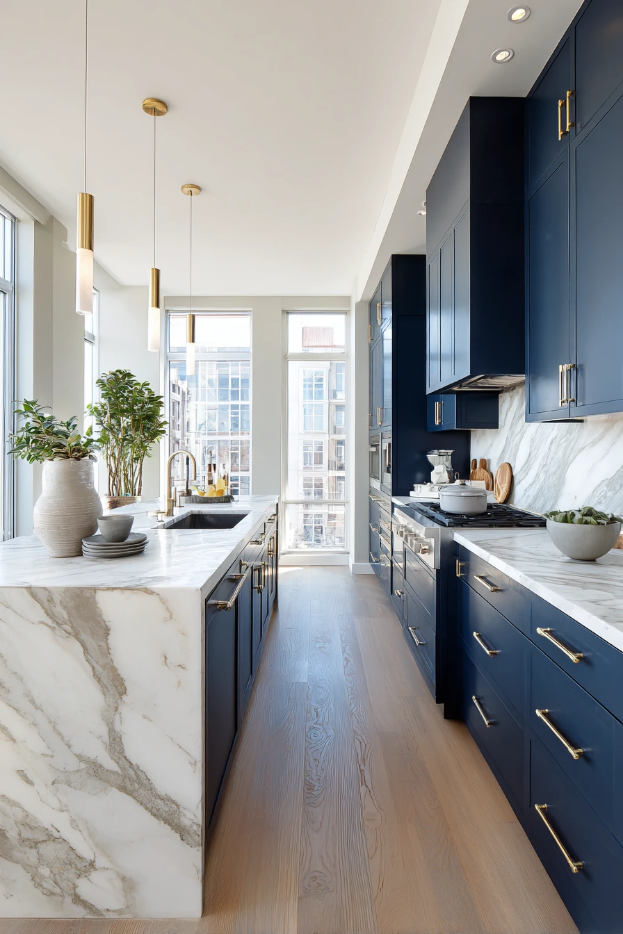 blue kitchen cabinets 2