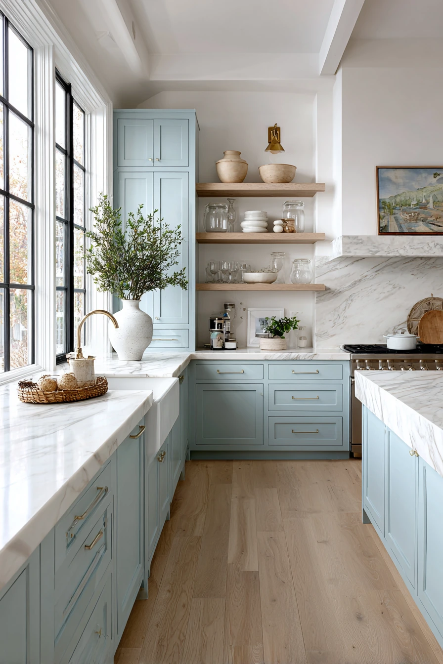 blue kitchen cabinets 23
