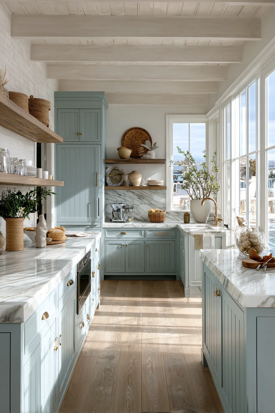 blue kitchen cabinets 24