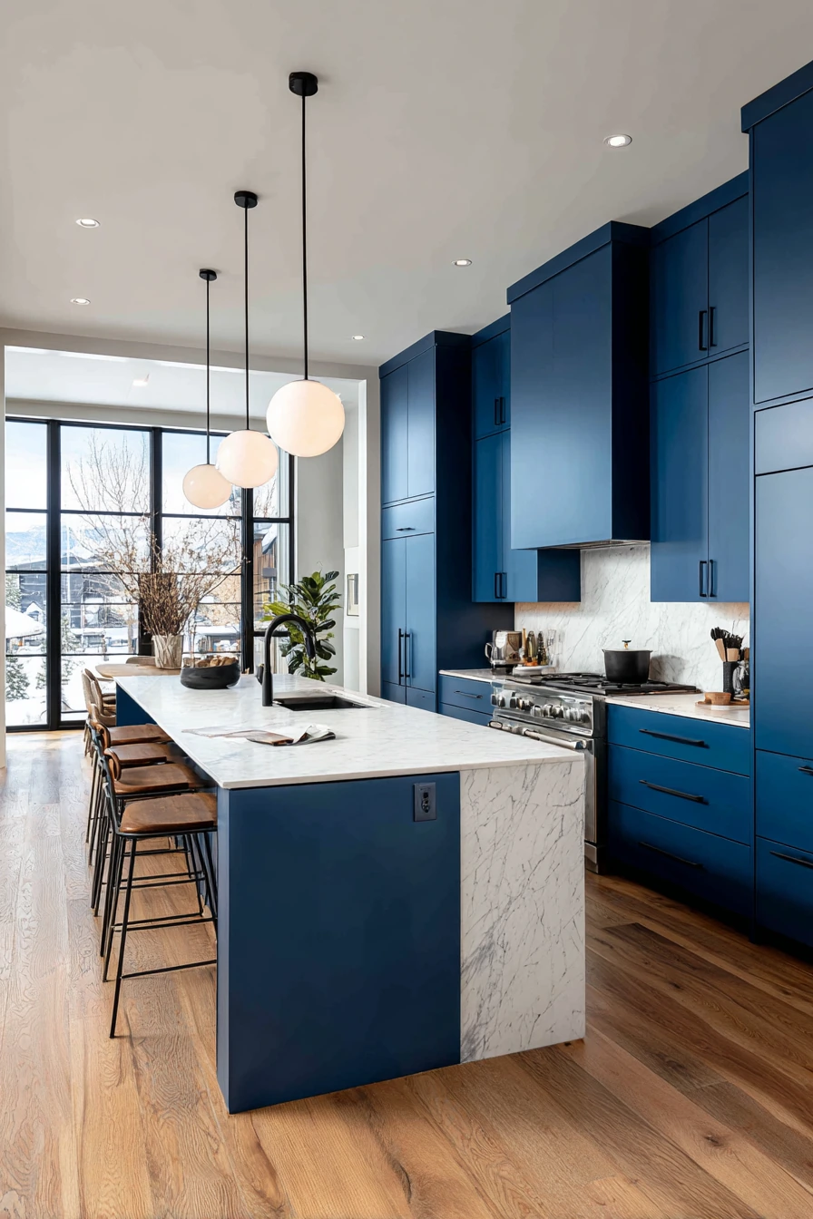 blue kitchen cabinets 26