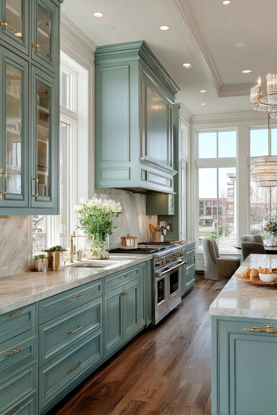 blue kitchen cabinets 29