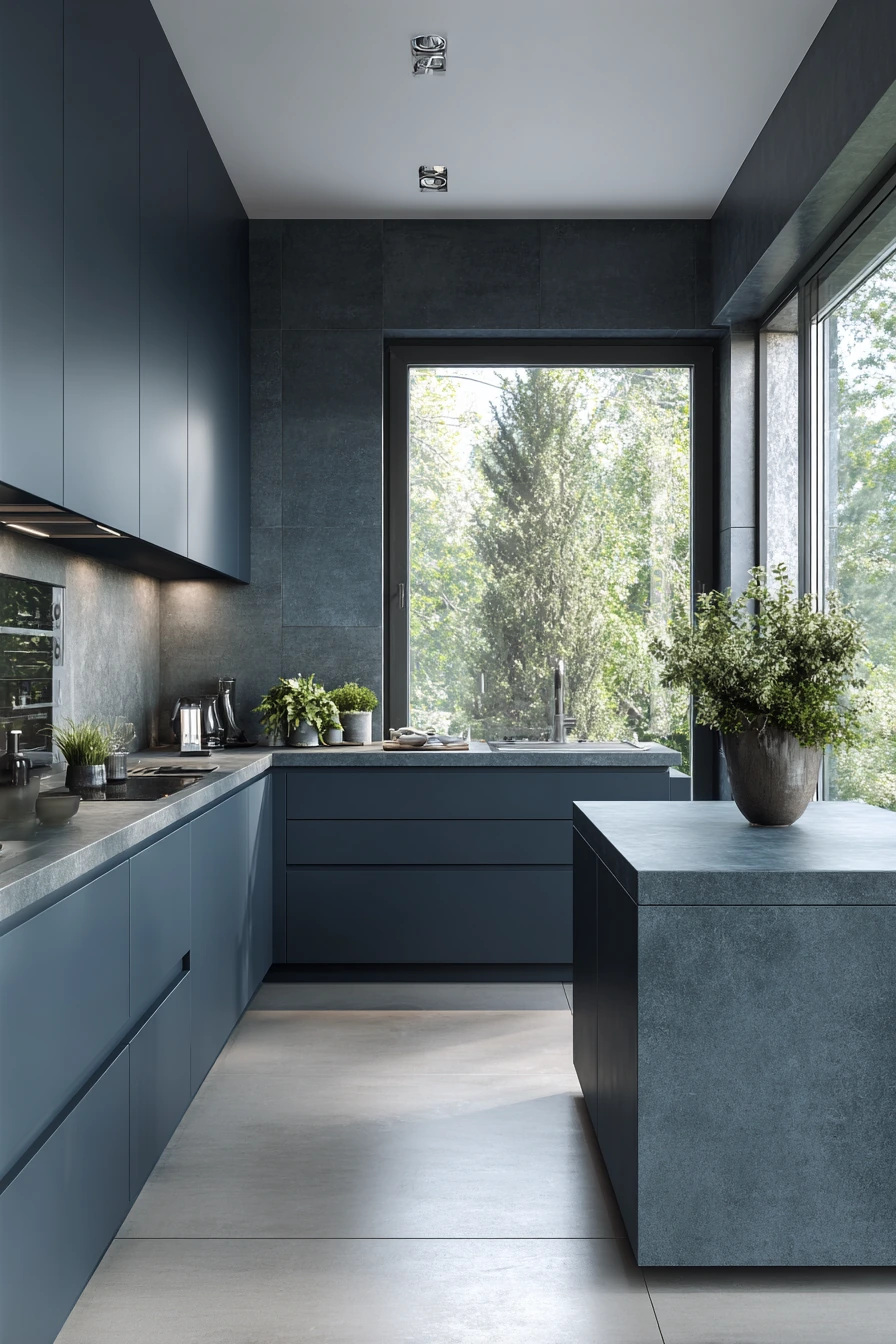 blue kitchen cabinets 35