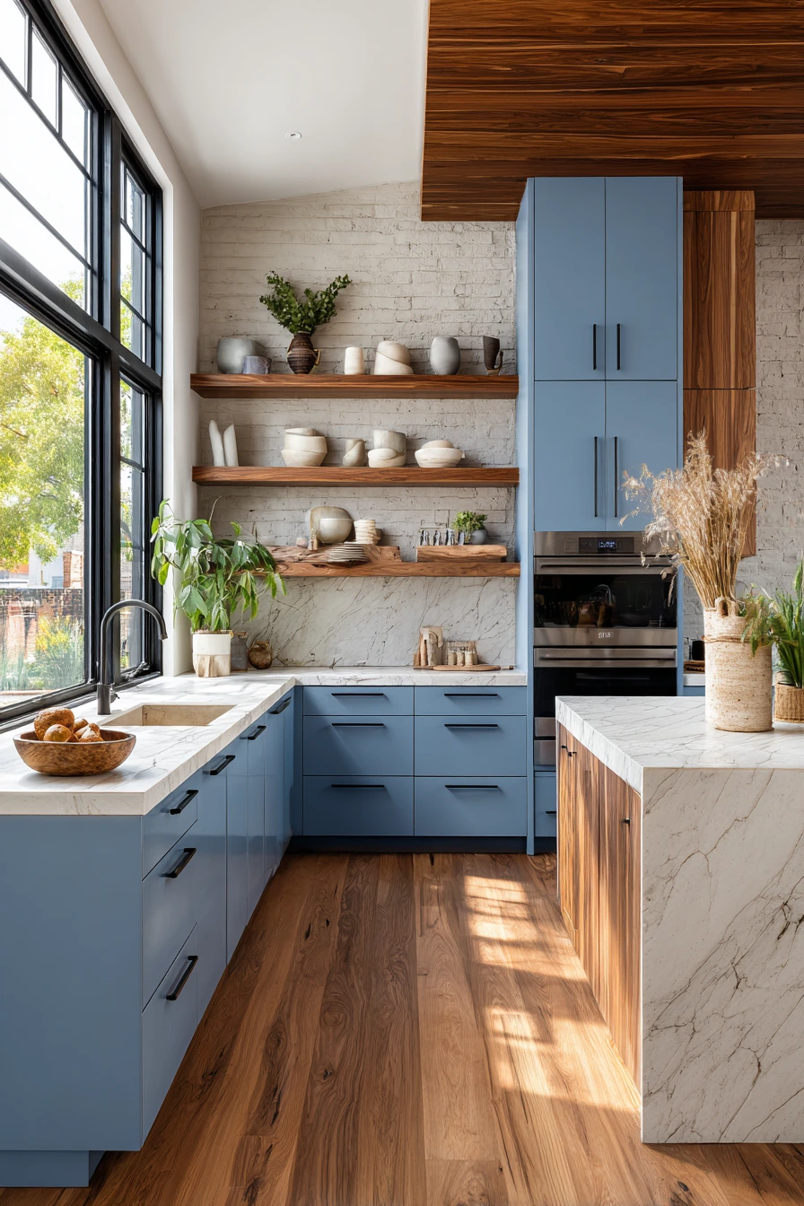 blue kitchen cabinets 38