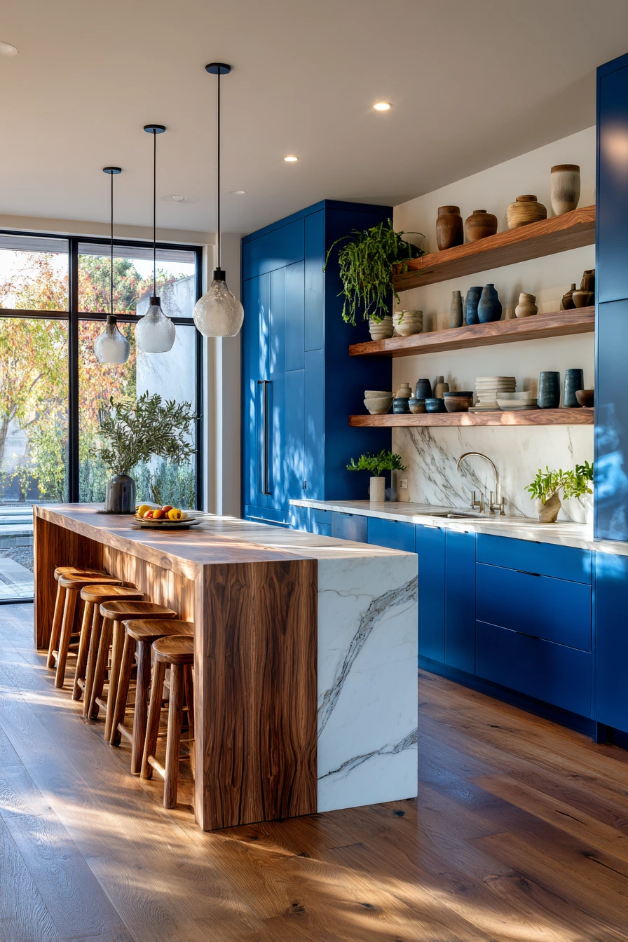 blue kitchen cabinets 39