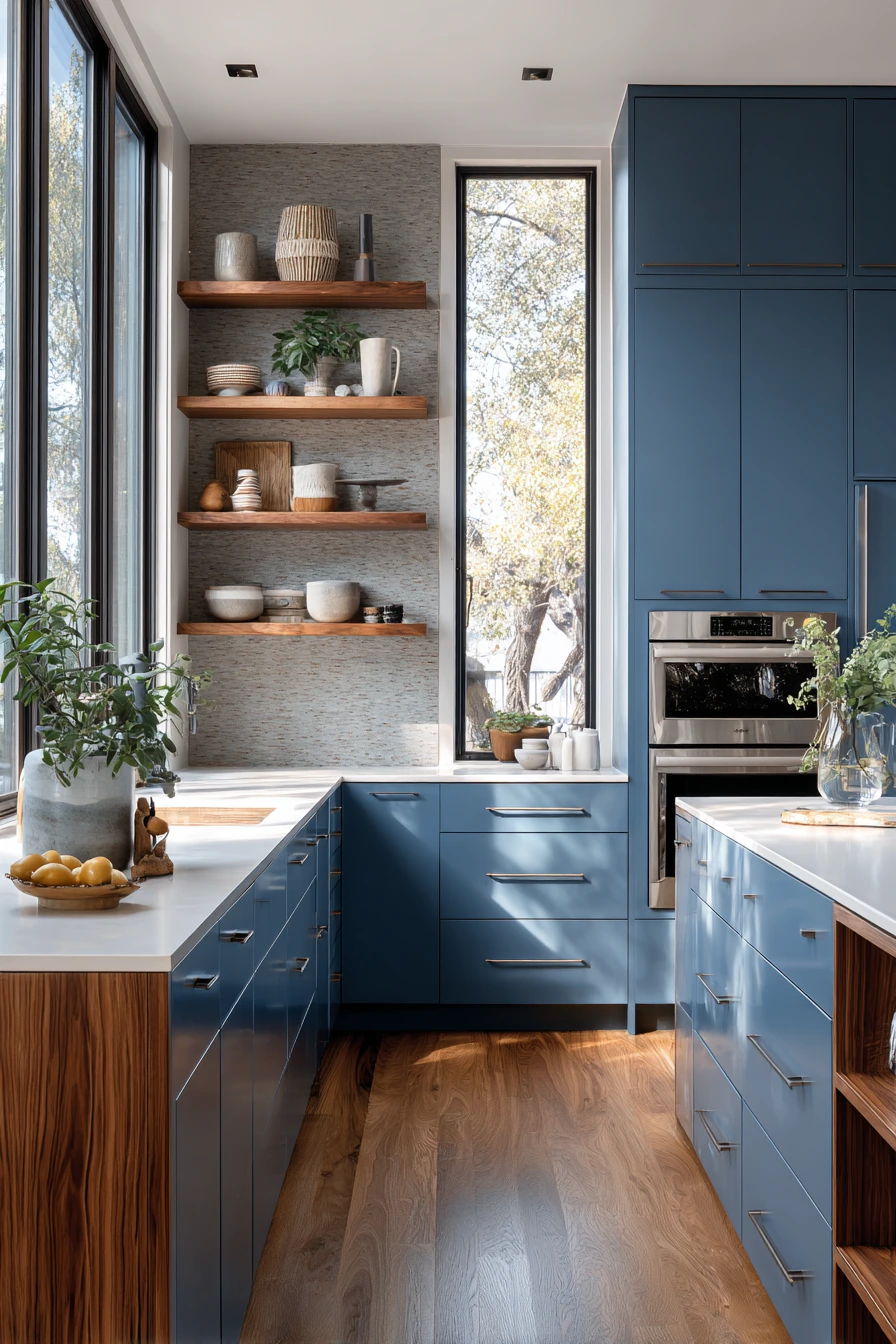 blue kitchen cabinets 40