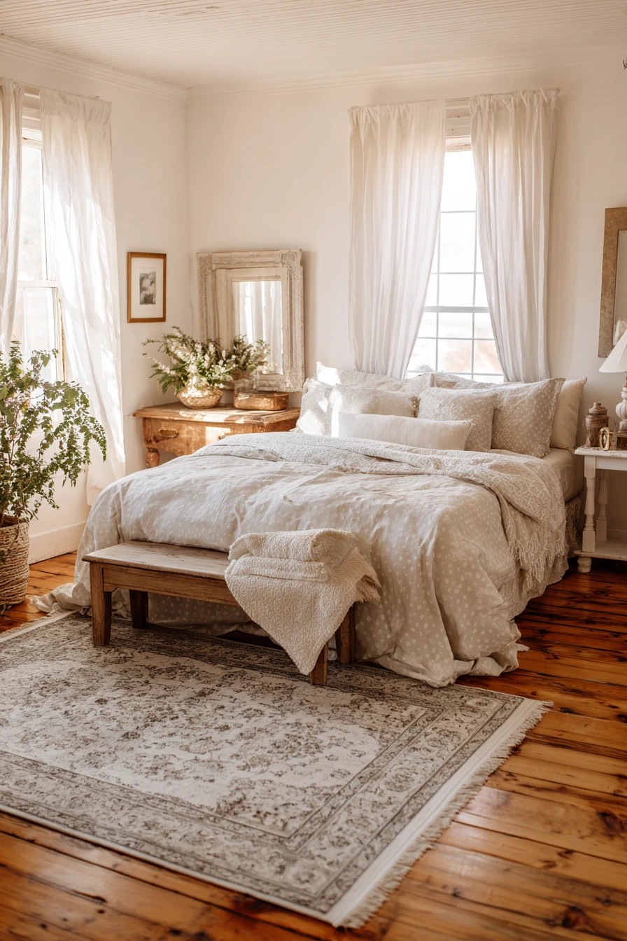 boho vintage bedroom 34