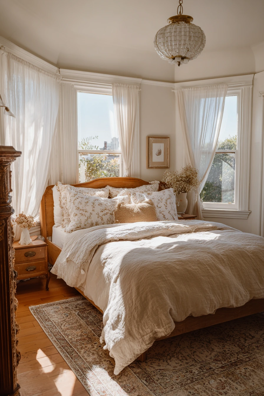 boho vintage bedroom 36