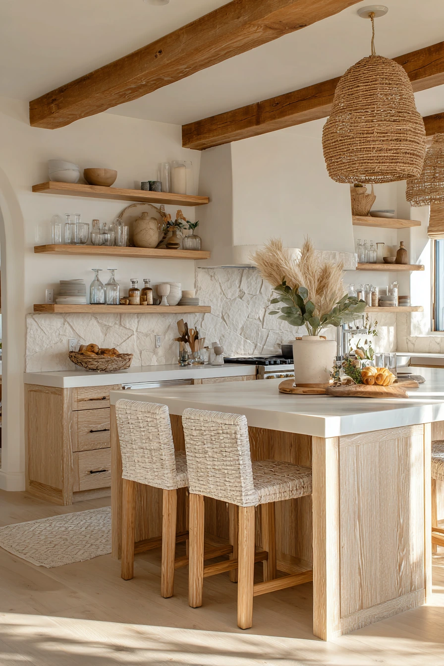 coastal boho kitchen 33