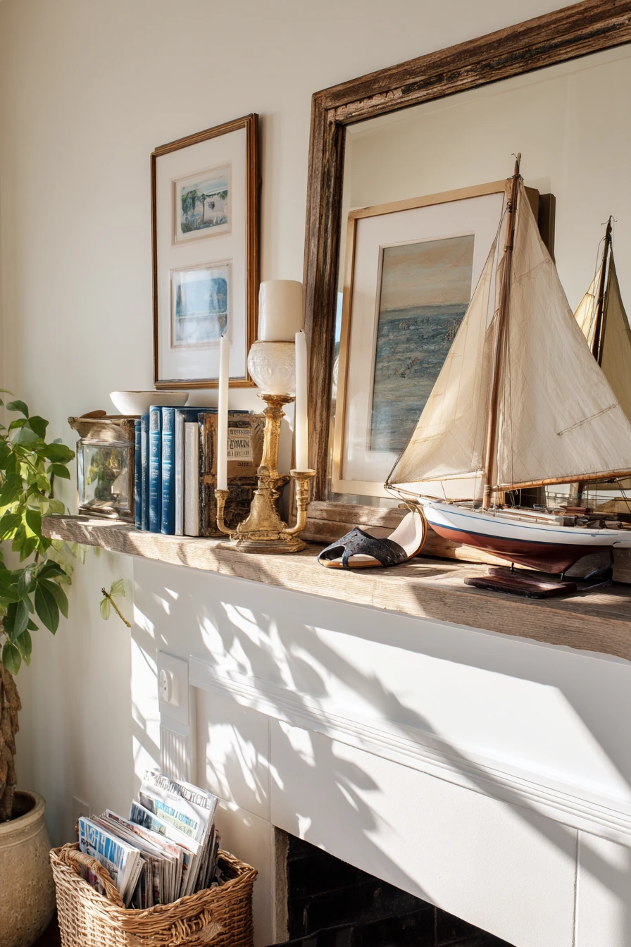 coastal mantel styling ideas 14
