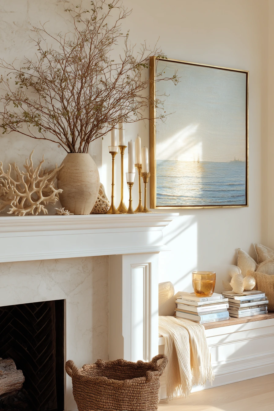 coastal mantel styling ideas 37