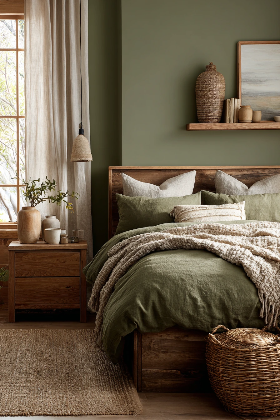 cozy bedroom green 14
